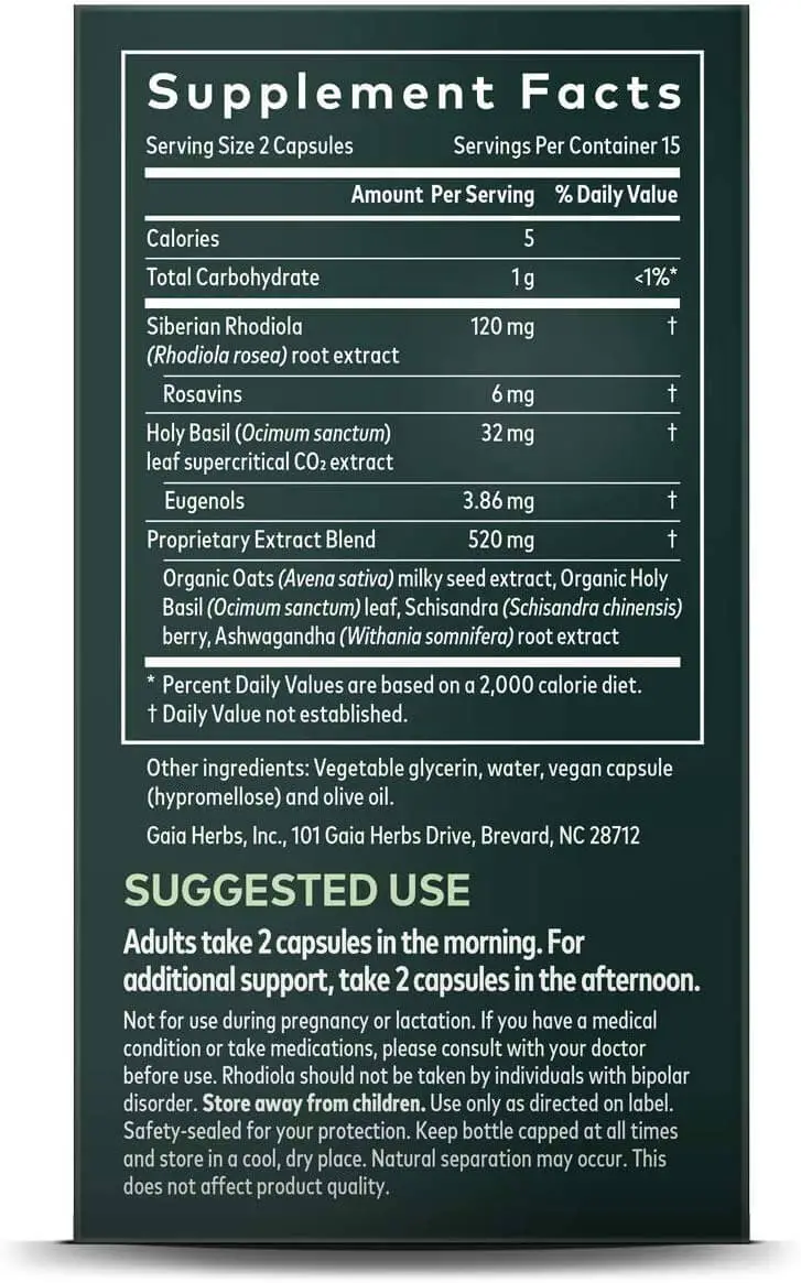 Gaia stress response vs adrenal health