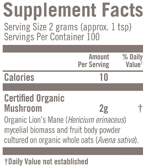 om organic lion's mane powder ingredients